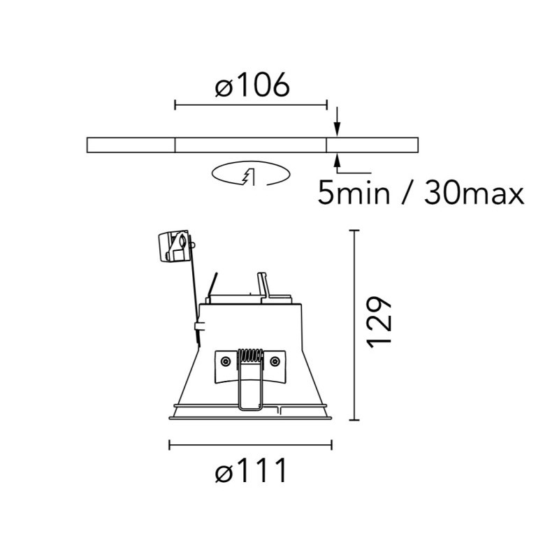 Flos Easy Kap Ø 105 Fixed EVO Round - PAR16 | Recessed spot