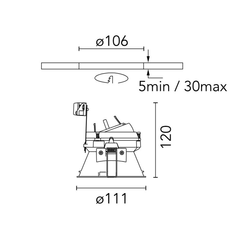 Flos Easy Kap Ø 105 Adjustable EVO Round - QR-CBC 51 | Recessed spot