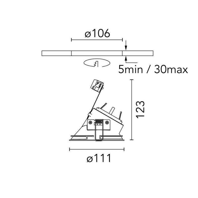Flos Easy Kap Ø 105 Round Wall-Washer - QR-CBC 51 | Recessed spot