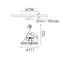 Flos Easy Kap Ø 105 Round Wall-Washer - PAR16 | Inbouwspot