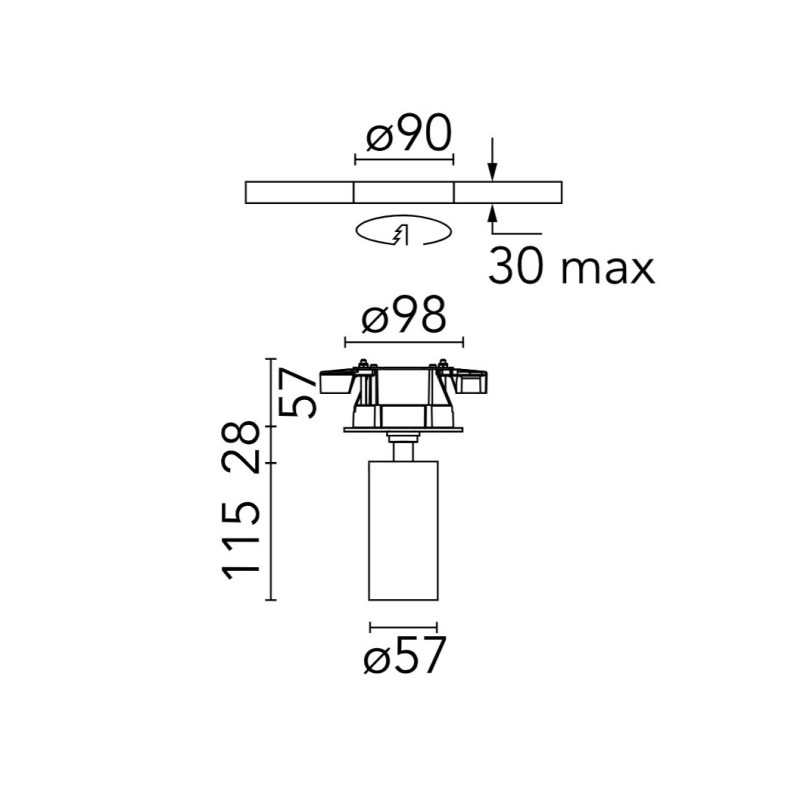 Flos UT Spot Ceiling Ø 57 - LED Array - CRI 80 | Plafonnier