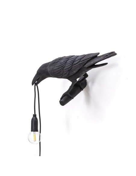 SELETTI Bird Lamp  Left Outdoor Black