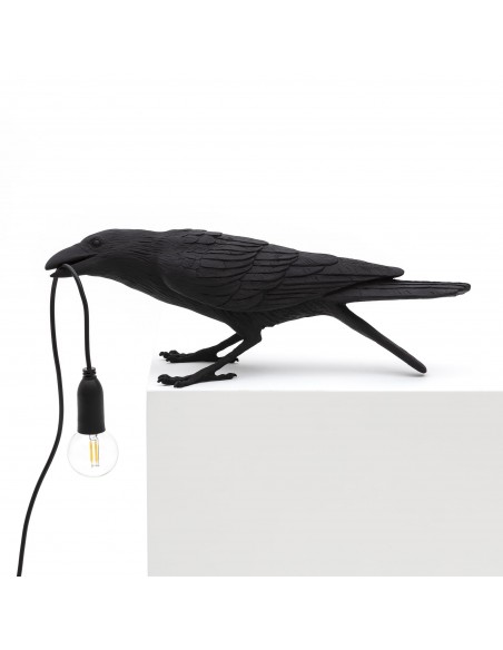 Seletti Vogel lamp Spelend Indoor Zwart Tischlampe