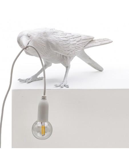 SELETTI Bird lamp Playing Outdoor White