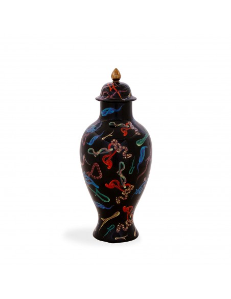 SELETTI Toiletpaper vase in porcelain - snakes