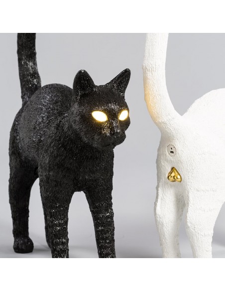 SELETTI The Jobby Cat Lamp Black