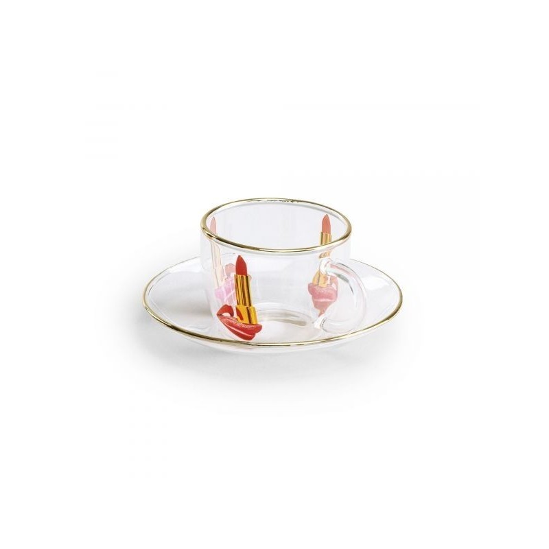 SELETTI Toiletpaper glazen koffieset - tong