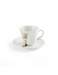 SELETTI Kintsugi Porcelain coffee cup + plate n'3