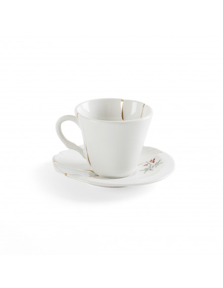 SELETTI Kintsugi Porcelain coffee cup + plate n'3