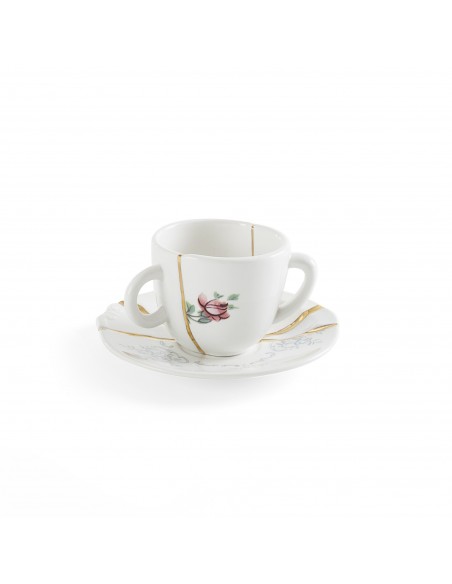 SELETTI Kintsugi Porcelain coffee cup + plate n'1
