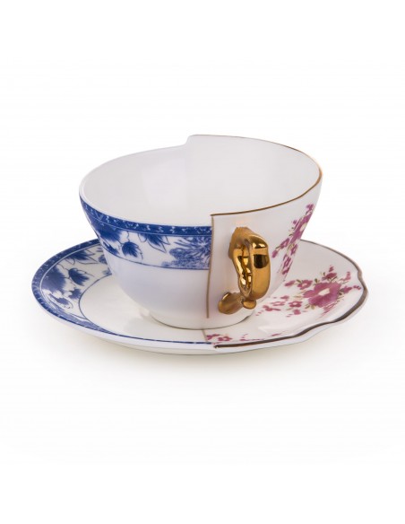 SELETTI Hybrid Porcelain tea cup + plate  - Zenobia