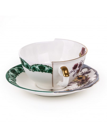 SELETTI Hybrid Porcelain tea cup + plate  - Isidora