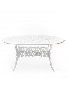 SELETTI Industry Collection table ovale en aluminium 152x90 cm