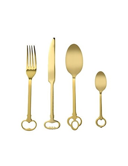 SELETTI gold-keytlery set of 24 cutlery 18/0 stainless electroplated, 6 places