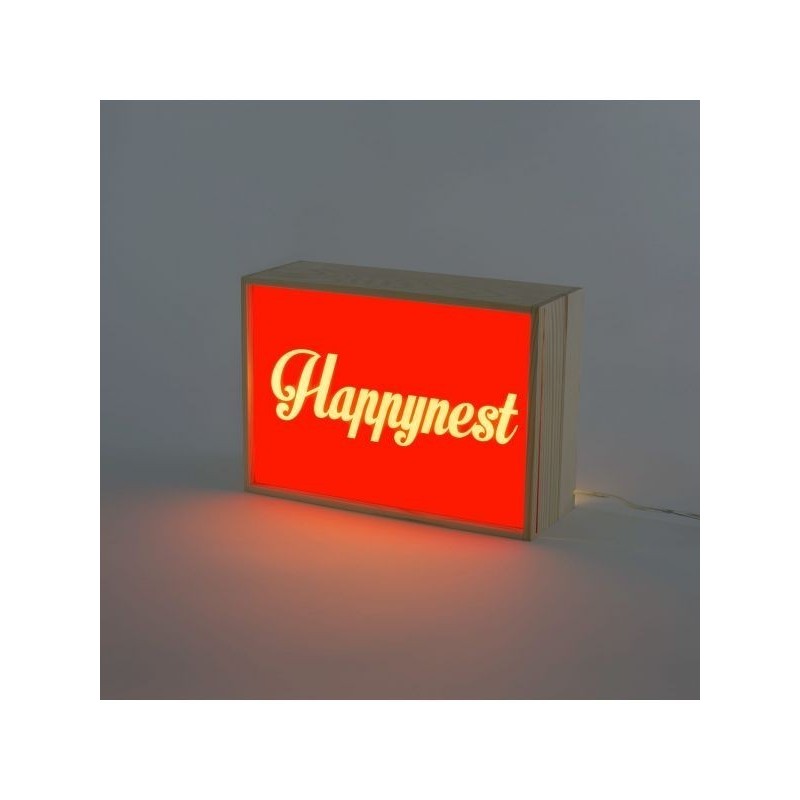SELETTI lighthink_boxes box bois léger - Cm.30x10,5 h.21