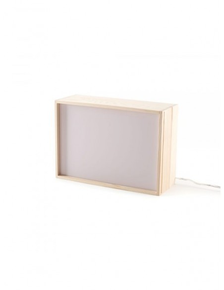 SELETTI lighthink_boxes box light wood - 4 written change - Cm.30x10,5 h.21