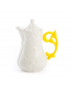 SELETTI i-wares teapot in porcelain with col. handles - yellow