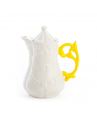SELETTI i-wares teapot in porcelain with col. handles - yellow