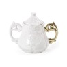 SELETTI I-wares sucrier en porcelaine avec col. Manche or