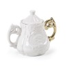 SELETTI I-wares sucrier en porcelaine avec col. Manche or