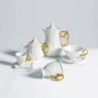 SELETTI i-wares tea set in porcelain with coloured handles gold