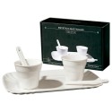 SELETTI koffieset 2 kopjes + 2 roerstaafjes + 1 dienblad