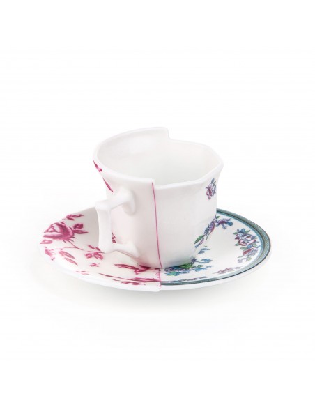 SELETTI Hybrid Porcelain coffee cup + plate  - Leonia