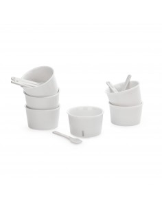 SELETTI Estetico Quotidiano set 6 porcelain ice cream bowl and spoon