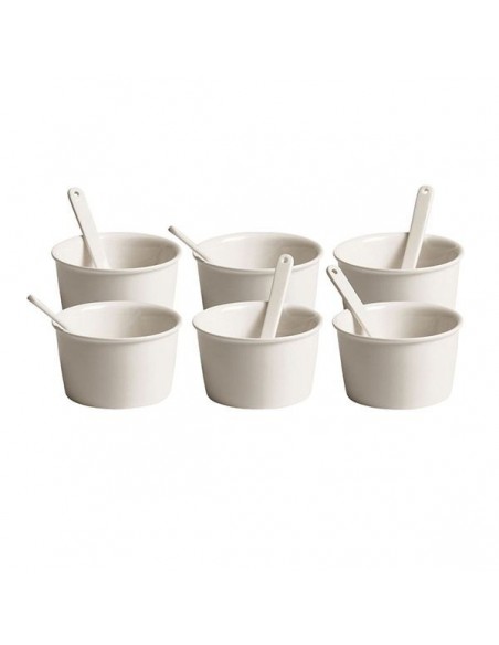 SELETTI Estetico Quotidiano set 6 porcelain ice cream bowl and spoon