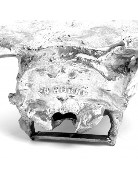 SELETTI Diesel Wunderkammer "Diesel-I'm Horny" - Bison schedel Aluminium