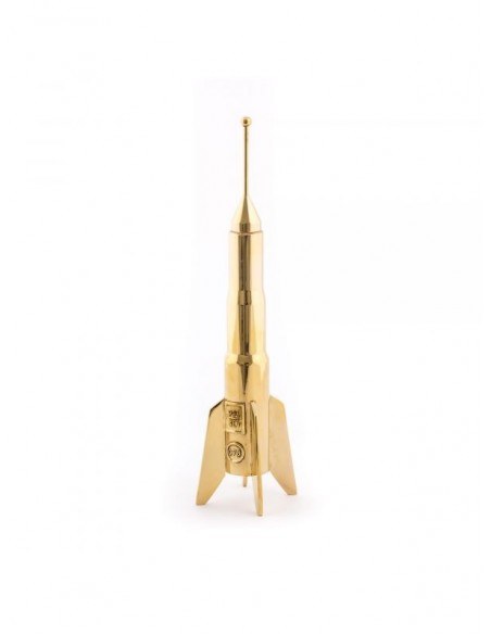 SELETTI Cosmic Diner brass candle holder hard rocket1