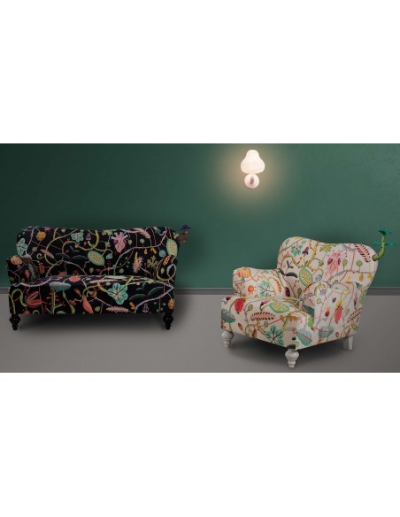 SELETTI Botanical Diva Two Seater Sofa - Black