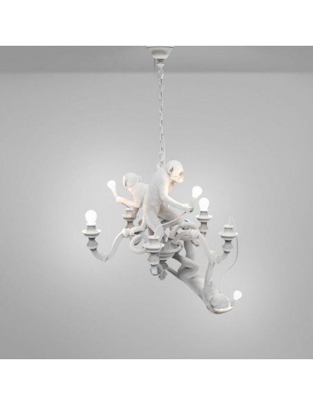 SELETTI Monkey chandelier - white