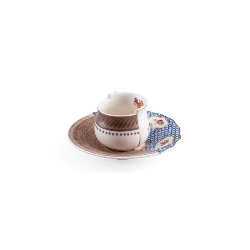 SELETTI Hybrid Tasse à café + assiette porcelaine  - Djenne