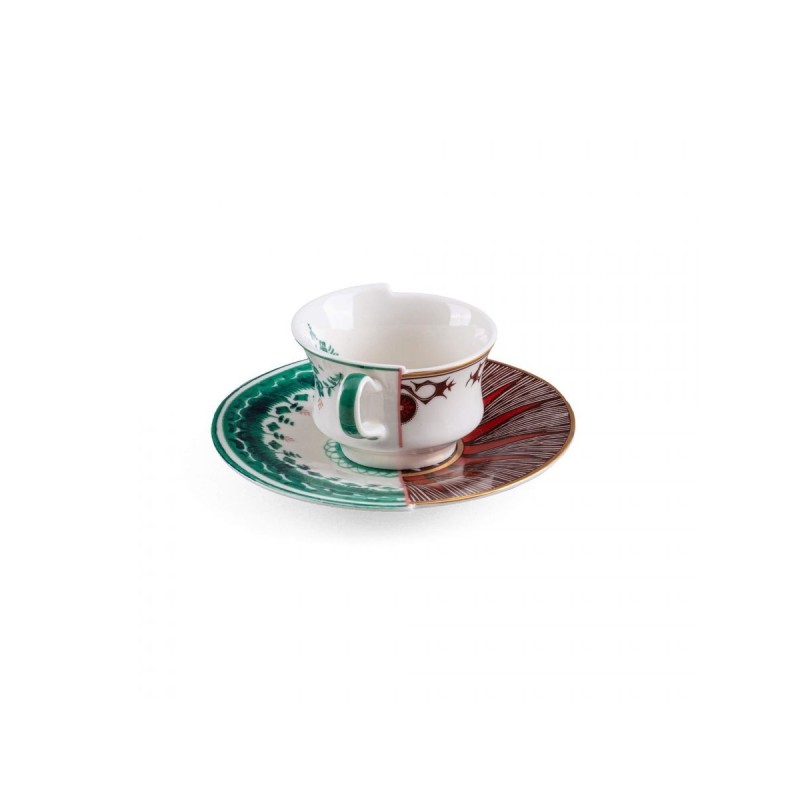 SELETTI Hybrid Tasse à café + assiette porcelaine  - Chuchuito