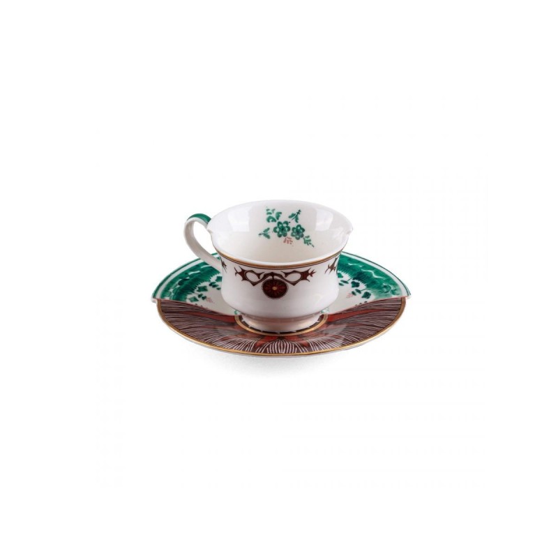 SELETTI Hybrid Tasse à café + assiette porcelaine  - Chuchuito
