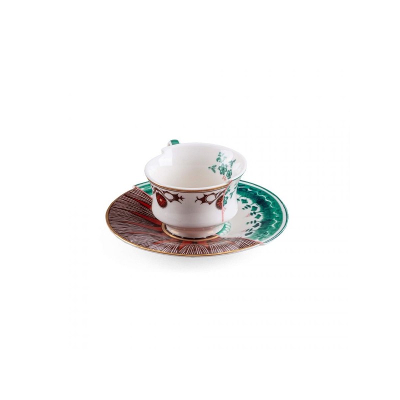 SELETTI Hybrid Tasse à café + assiette porcelaine  - Chuchuito