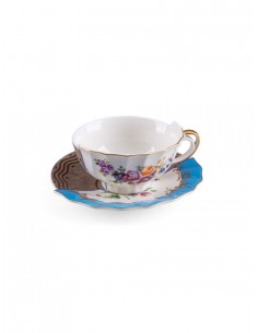 SELETTI Hybrid Tasse à thé + assiette porcelaine  - Kerma