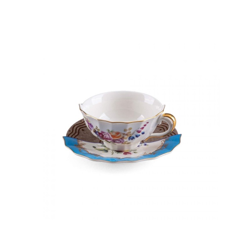 SELETTI Hybrid Tasse à thé + assiette porcelaine  - Kerma