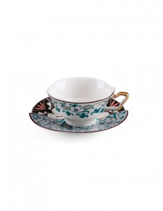 SELETTI Hybrid Porcelain tea cup + plate  - Aspero