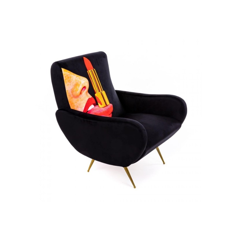 SELETTI Toiletpaper Fauteuil - Langue Noir