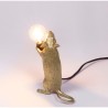 SELETTI Mouse Lamp Gold Standing/Step Black Cable