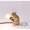 SELETTI Mouse Lamp Gold Sitting/Mac Black Cable