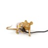 SELETTI Souris Lampe Dorée Allongée/Lop Câble Noir