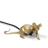 SELETTI Souris Lampe Dorée Allongée/Lop Câble Noir