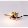 SELETTI Souris Lampe Dorée Allongée/Lop Câble Noir